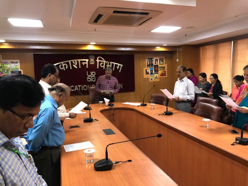 Director General of DPD India K Syama Prasad administered the Preamble Reading session of Constitution of India for the entire Team of the Publications Divisionnbsp at Soochna Bhavan New Delhi on the occasion of Constitution Day