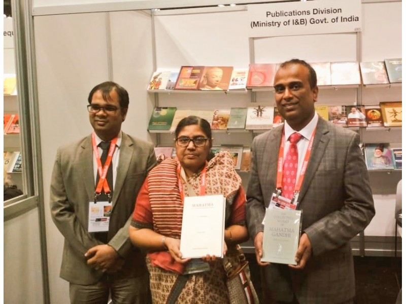 Gandhi 150 was showcased as part of Indias participation by Publications Division in the Book Expo19 amp New York Rights Fair 2019