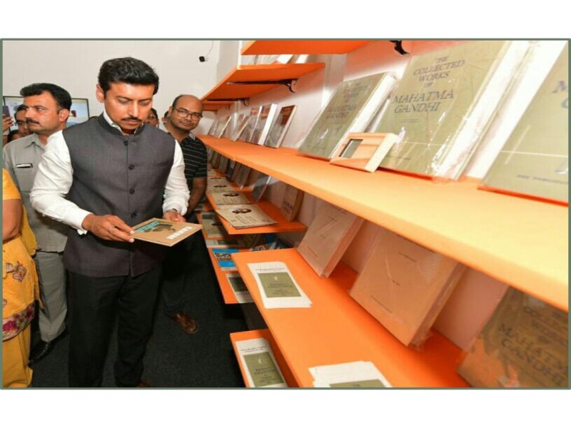Shri Rajyavardhan Rathore Minister of Information amp Broadcasting released 11 books of Publications Division on Mahatma Gandhi on October 022018 at Connaught Place New Delhi