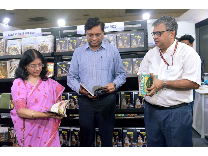 The 27th edition of the Delhi Book Fair was organized by ITPO in association with FIP from 29th July to 2nd August 2023 at Pragati Maidan New Delhi Publications Division Ministry of Information and Broadcasting exhibited its books and journals at Stall No 12 Hall No 11 of Pragati Maidan